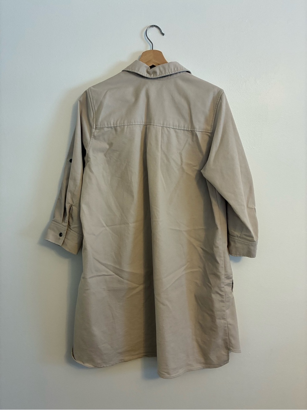 Zac & Rachel Light Beige Collared Shift Dress - Picture 3 of 3